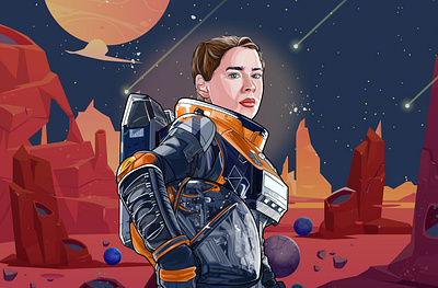 lost in space adobe illustrator artworks blue detailedwork facedetail helmat illustration lostinspace mina sundwall minimalist spaceman vector art