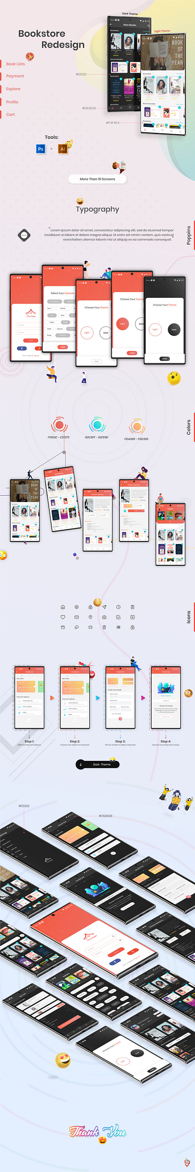 Bookstore Redesign book store bookstore credit card dark mode dark theme dark theme ui dark ui debit card ebook design ecommerce app ecommerce design library app payment payment method ui design ui inspiration uiux ux design