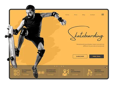 Skateboarding Web Landing Page Design Concept design concept landing page landing page ui minimalistic ui design web design web page design website landing page