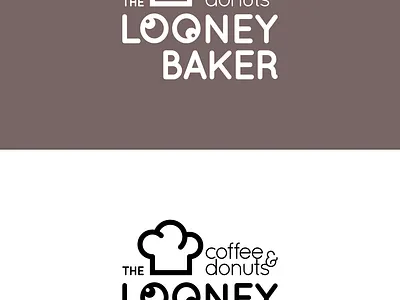 looney baker logo bakery breakfast chef coffee design food hat logo