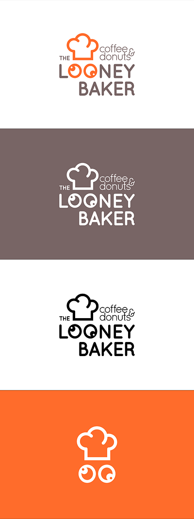 looney baker logo bakery breakfast chef coffee design food hat logo