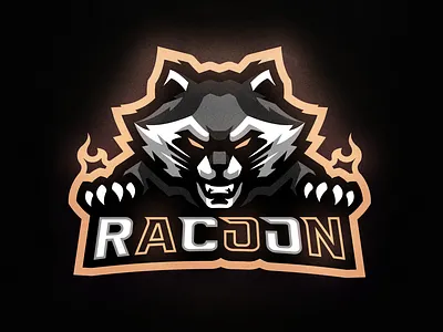 Racoon Mascot Logo angry art branding design e sports illustration logo mascot mascot logo racoon vector