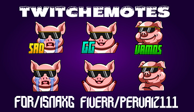 pig emotes design esport logo mascot subbadges twitch twitch banner twitch logo youtube banner youtube logo