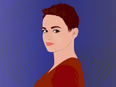 Girl Digital Art comic digital art girl heroine portrait red