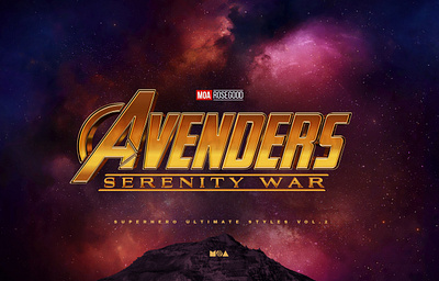 Superhero Ultimate Text Effects vol.2 3d avengers comics effects hero infinity iron logo man marvel mockup photoshop style styles superhero template text thor type war