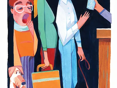 Coffee city coffee editorial editorial illustration gouache illustration morning painting people urban