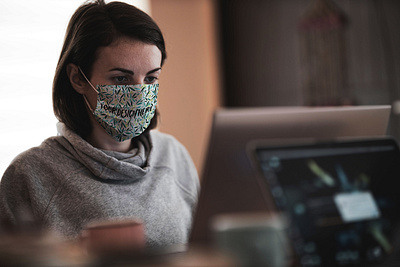 Working in Face Mask Mockup [Free PSD] download face mask facemask free free download free mockup free psd freebie mask mock up mockup office professional work working