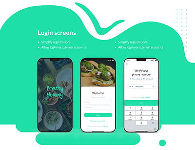 Login screens of food delivery app app design food food delivery login screens sign in sign up verify welcome yummy