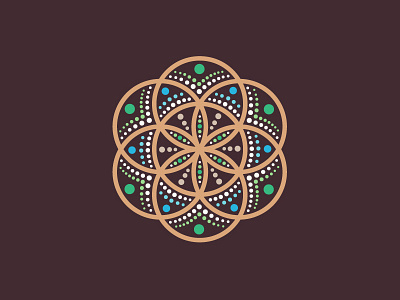 Beautiful Mandala With Colorful Dots Logo Design arts beautiful blooming branding circles colorful colors colourful crafts design dots enchanting flourishing flower flowering geometry jewellery logo mandala petals