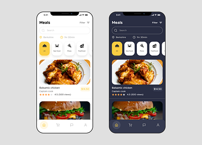 Food app screen clean design figma food and drink food app foodie meal minimal mobile recreation relaxation restaurant restaurant app round search ui ux