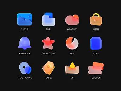 try 3D concept icon design icon ui
