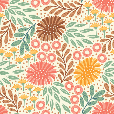 Meadow fabric floral pattern flowers repeating pattern seamless pattern surface pattern design textile textile pattern