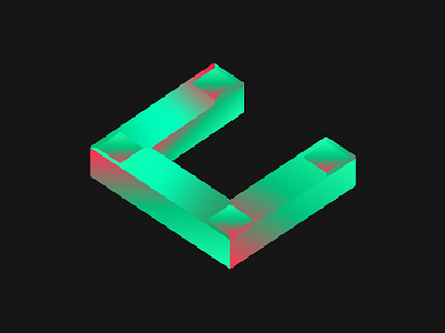 Crypto Company Logo 3d adobe illustrator blockchain crypto cryptocurrency geometric gradient gradient color isometric design isometry logo logodesign logotype type art type design