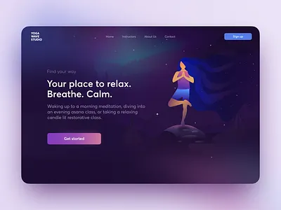 Yoga Studio colors heroimage homepage interface product design ui ux web design workout yoga yoga studio