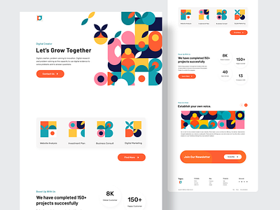 Digital Creator Landing Page 02 dribbble best shot header design landing page minimal typography ui ui ux ui design uidesign uxdesign webdesign website website design