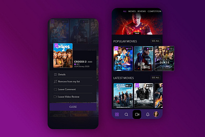 Movie App - Mobile App branding designer game design illustration logo mobile app photoshop ui uiux ux xd design