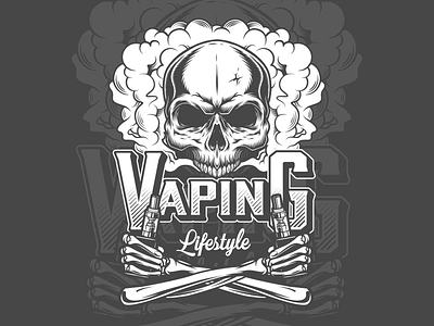 Vaping Lifestyle Skull designs adobe illustrator apparel design branding graphic design illustration lifestyle logo logo design logos skull skullart vape vape logo vaping vapor vector vector illustration vintage