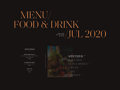 Lavie Restaurant banner concept creative culinary dark mode dark theme dark ui design inspiration ecommerce gallery grid hero header layout minimal minimalist restaurant slide tab typography user interface