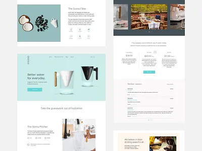 Soma water - Subscription clean water design drinksoma e commerce design filter landing page pitcher shop soma subscription sustainability ui water webdesign