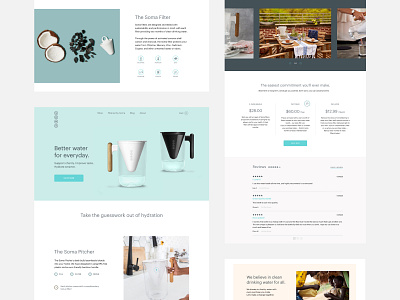 Soma water - Subscription clean water design drinksoma e commerce design filter landing page pitcher shop soma subscription sustainability ui water webdesign
