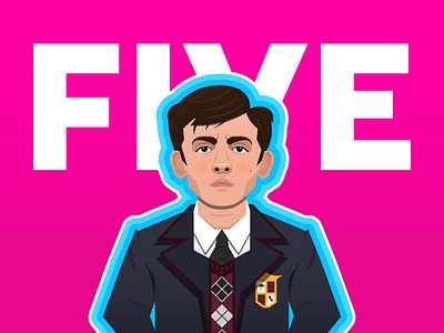 Five Hargreeves 2d art character design fanart five illustration illustrator pink shapes umbrella academy vector