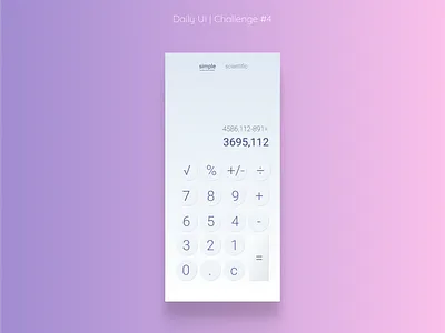 Calculator UI app daily 100 challenge dailyui design minimal ui ux