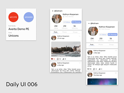 Daily UI 006 - User Profile 006 daily dailyui figma profile profile page social social network ui