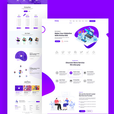 Printa the Agency Web Landing Page agency landing page app design mobile app design one page one page website ui ux web app web design web design agency web elements web landing page web page design web ui ux website website design