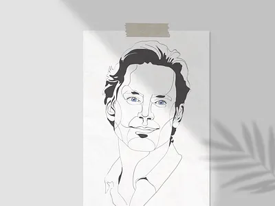 White Collar drawing fanart illustration ink line linear lineart linework matt bomer neal caffrey portrait poster series throwback vector white collar