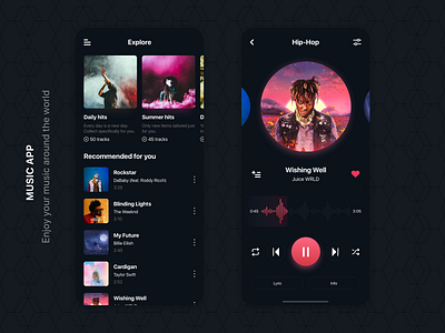 Music App - Mobile App android app concept design ios mobile mobile app design music music app ui ux