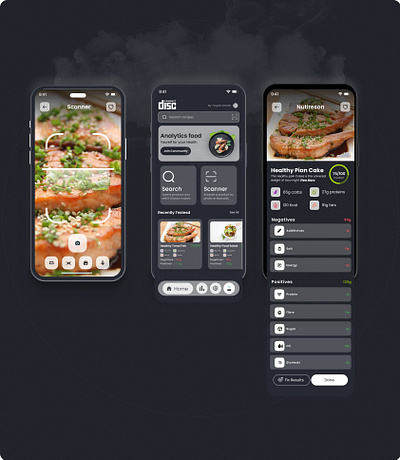 Dark Theme Food App appdesign appuiux figma design foodapp fooddelivery foodinterface logo mobileappdesign uiux design userexperience