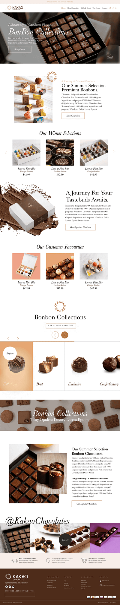 Kakao Chocolate E-commerce Web Design + UI/UX chocolates ecommerce online store sweets ui ui design ux web design