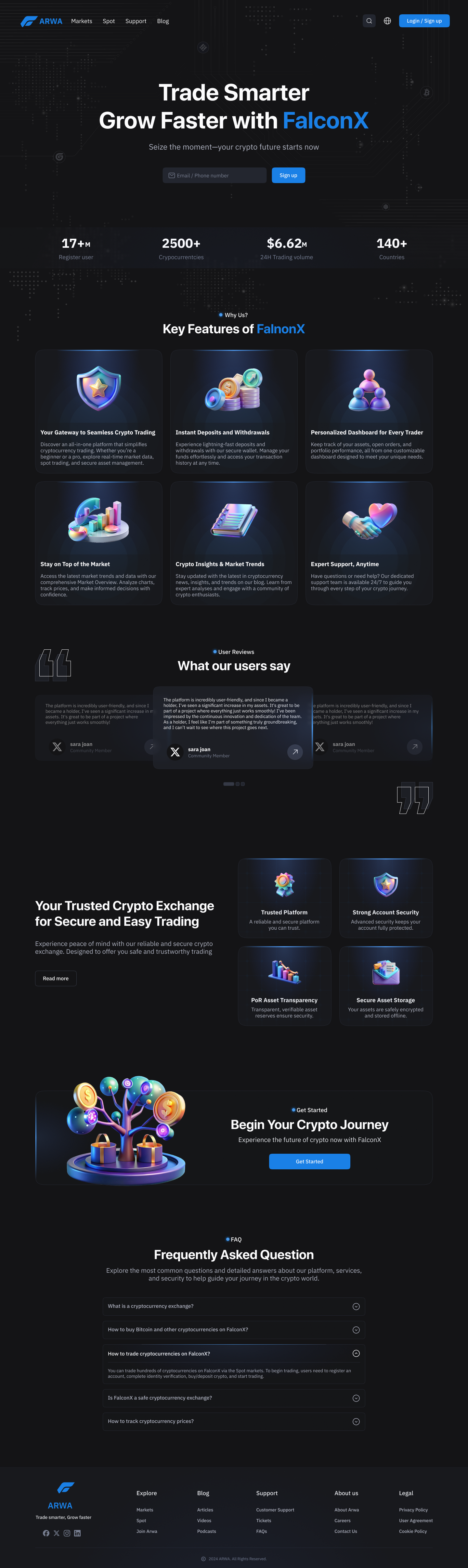 Trade Smarter, Grow Faster with ARWA arwa crypto cryptocurrency dashboard figma interfacedesign login mobileappdesign nesy stock ui uiux webappdesign