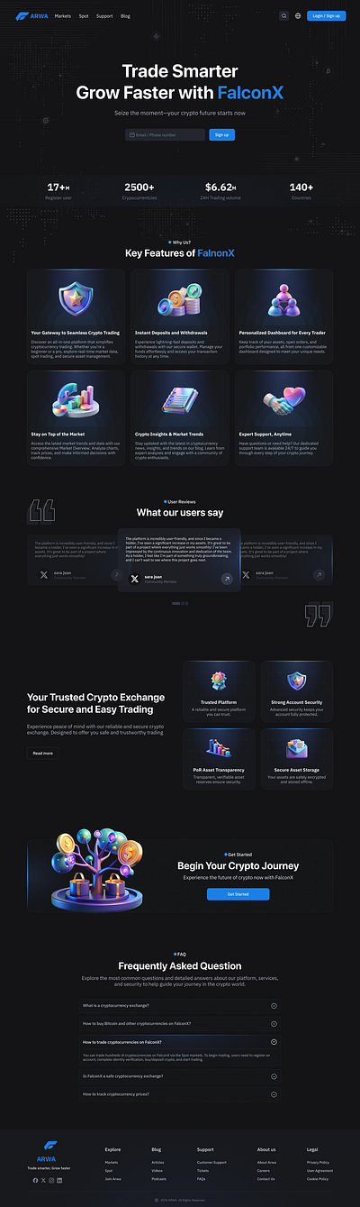 Trade Smarter, Grow Faster with ARWA arwa crypto cryptocurrency dashboard figma interfacedesign login mobileappdesign nesy stock ui uiux webappdesign