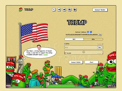 Trump / Pepe / Meme website crypto meme token funny website meme coin meme website memecoin memecoin website memes pepe pepe coin trump trump coin trump meme coin web design