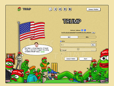 Trump / Pepe / Meme website crypto meme token funny website meme coin meme website memecoin memecoin website memes pepe pepe coin trump trump coin trump meme coin web design