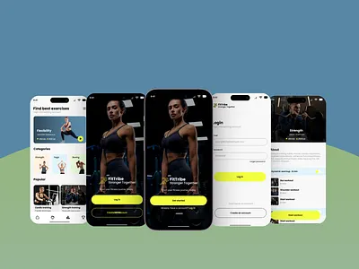 FitTribe fitnessapp gym gymwebsite mobile app ui ux ui