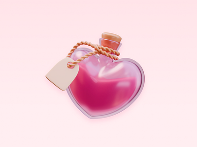 3D Icon Love Potion 3d 3d illustration blender bottle cartoon icon love potion stylized