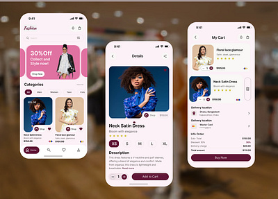 fashion e-commerce app branding design graphic design mobile app typography ui ux visual design