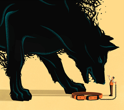 Fears animal character conceptual digital dog editorial folioart illustration stephan schmitz