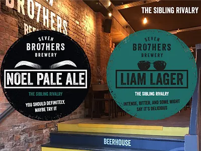 The sibling rivalry - Seven Brother's Beer concept beer branding concept drinks graphic graphicdesign graphics illustration illustrator logo logo design logobeer logotype