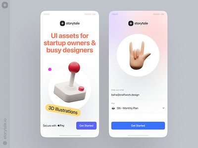 Storytale + 3D graphics = LOVE ❤️ 3d 3dillustration app design clean colorful design form gradient illustration joystick light love product storytale trend ui volumetric