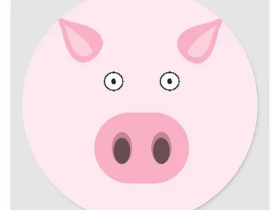 Pig sticker for kids animals cute pig pigs pink silly sticker zazzle