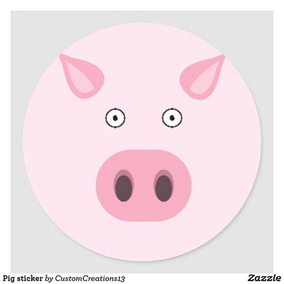 Pig sticker for kids animals cute pig pigs pink silly sticker zazzle