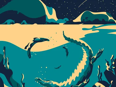 Crocodile and platypus adobeillustrator animal animals art artwork australia crocodile design digitalart drawing hunt hunting illustration illustrator nature platypus underwater vector vector art wildlife
