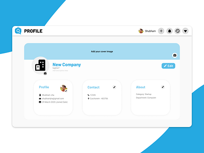 Internship Station | Profile Page account company design internship minimal profile page ui design ui inspiration ui ux ux design web design