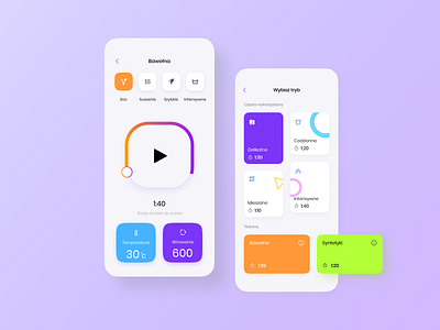 Washing machine app app app design clean design laundry smart ui ux washing machine