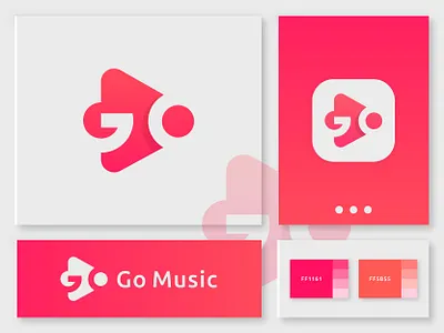 Go letter + Play icon Concept 3d abstract app branding colorful concept creative go gradient icon illustration letter logo logo logo design mark modern music play presentation vector