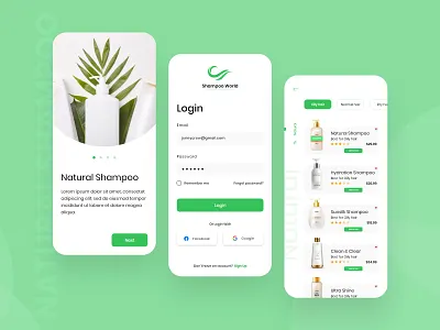 Natural Shampoo Store App android app app concept app design app development app development company branding clean concept concept design illustration mobile app design mobile app development company natural new design shampoo