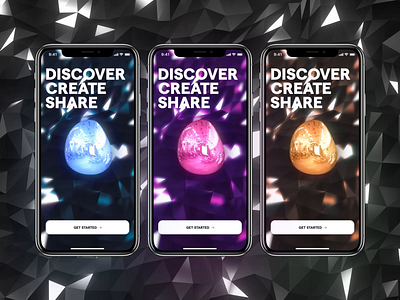 Start Screen aftereffects animation background black blue design get started glare gold mobile motion purple sphere startscreen ui white